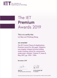 ϽԶϵʿоڻ2019 IET Control Theory & ApplicationsĽPremium Award