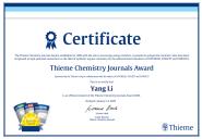 2020Thieme Chemistry Journals Award
